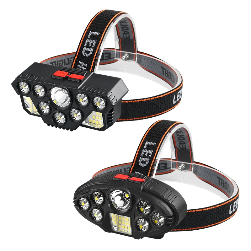 

Strong Light Headlamp 8LED+20SMD Five-Head Super Bright Head Lamp USB Rechargeable Flashlight Outdoor Fishing Lamp Headlight