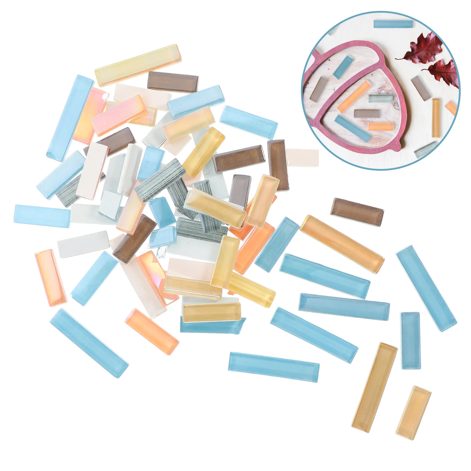 

2 Bags Jewlery Mosaic Tiles For Crafts Aldult Flat Crystal Marbles DIY Student Mixed Color Patches