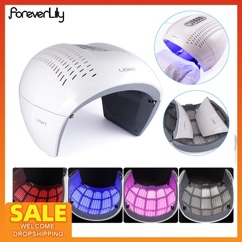 PDT LED Face Beauty Mask LED Light Photon Therapy Machine Skin Rejuvenation Shrink Pores Anti Acne Wrinkle Remover Whiten Device