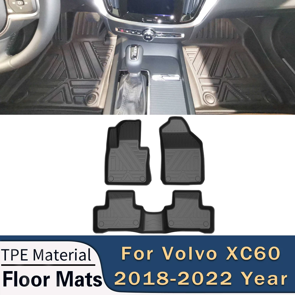 

Автомобильные коврики для Volvo XC60 2018-2022, всесезонные коврики из ТПЭ без запаха, водонепроницаемые коврики для подноса, аксессуары для интерье...