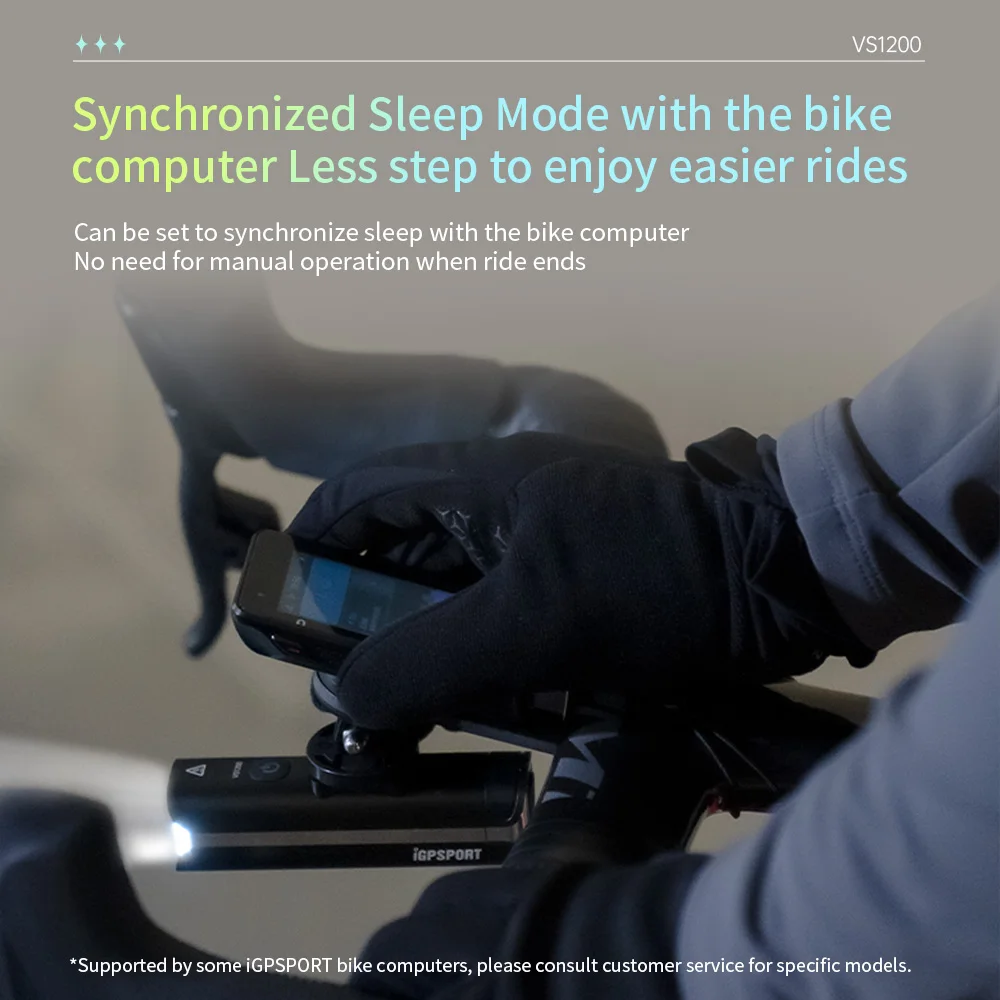 Передний фонарь для горного велосипеда iGPSPORT VS1200 VS1800