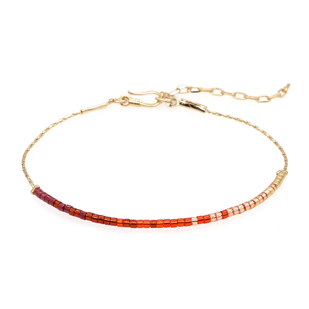 

Go2Boho Handmade bracelet Miyuki Seed Beaded Strand Bracelets Steel Bangles Adjustable Braided Jewelry for Women Gift