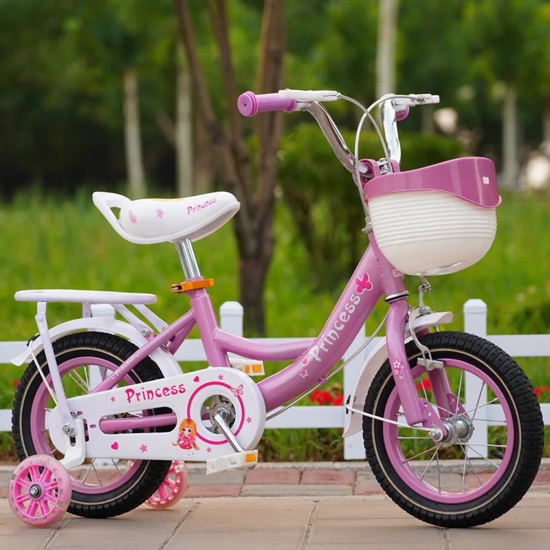 

Cycling City Children's Bike Baby Bike Girl Bike Princess Pink Girl Bike With Rear Seat And Flash Assist Wheel Children's Bike