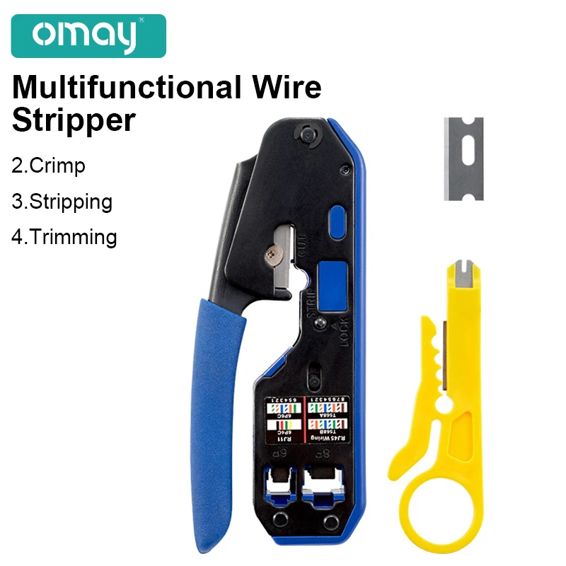 

RJ45 RJ11 Crimping Tool Pliers Network Crimper Stripper Cutter Ethernet Clip Tongs CAT6/7 Multi Function