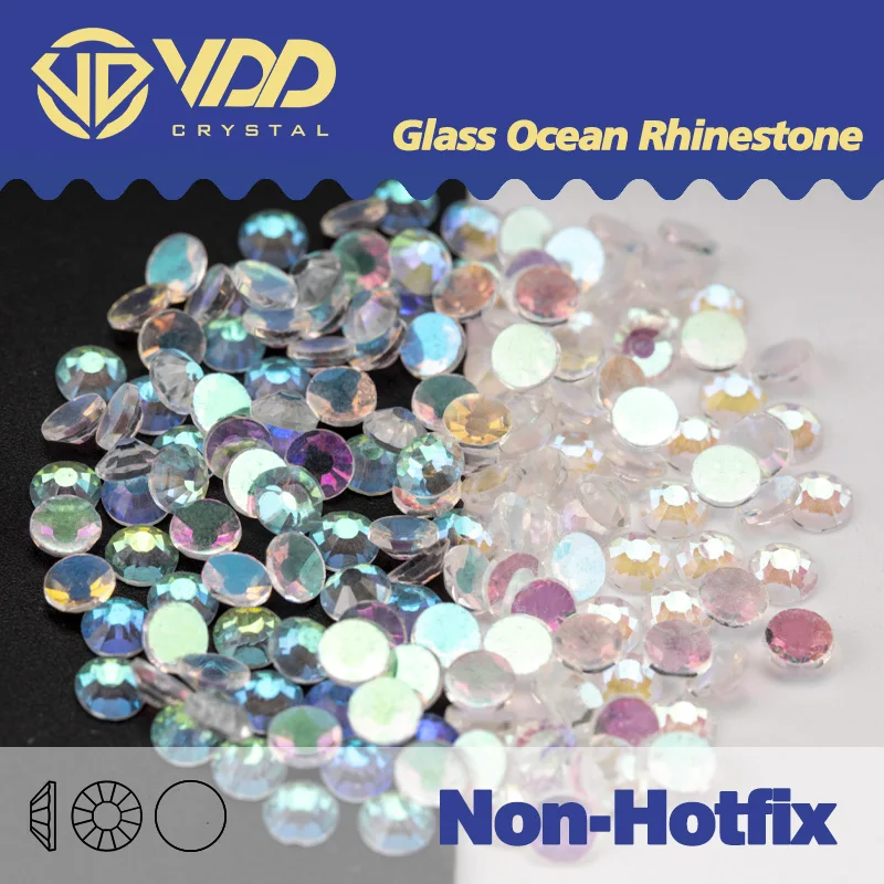 

Aurora Transparent AB Glass Non Hotfix Rhinestones Nail Art Accessories Decor Crystal TRA Glitter Stones DIY Decoration