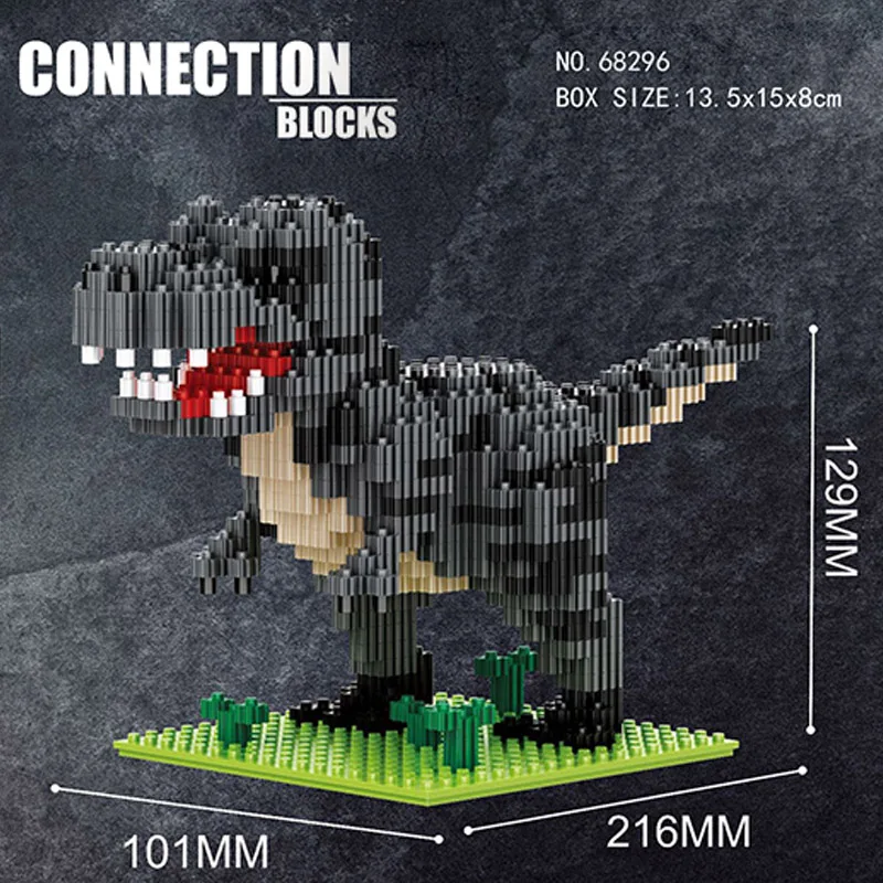 

Конструктор динозавр Юрского периода, тираннозавр рекс Велоцираптор, соединение «сделай сам», микро-кирпичи, игрушки для мальчиков, подарок на день рождения