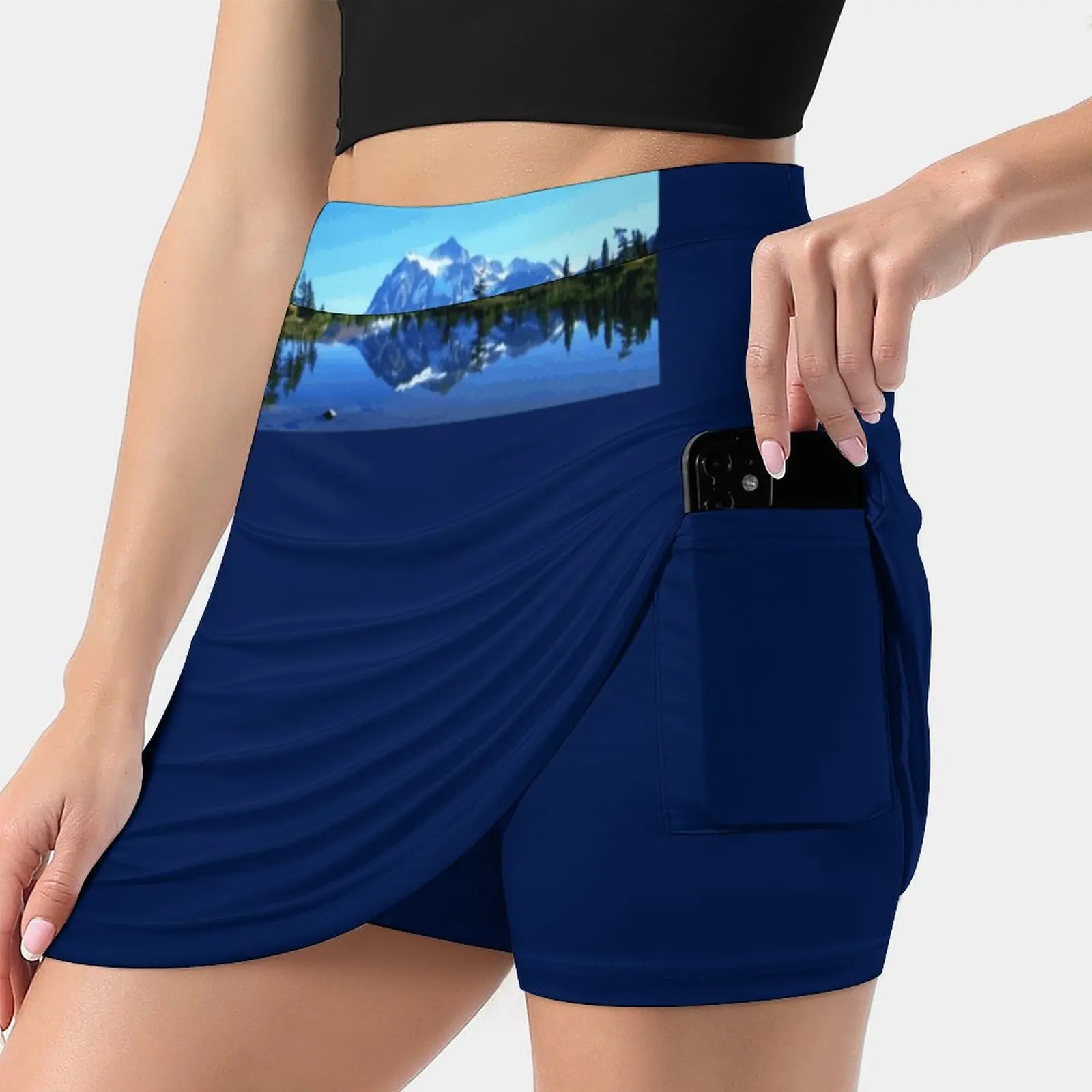 Гора Шаuksan And Picture Lake In The Fall Женская спортивная юбка Теннис Гольф Танцы Фитнес Бег