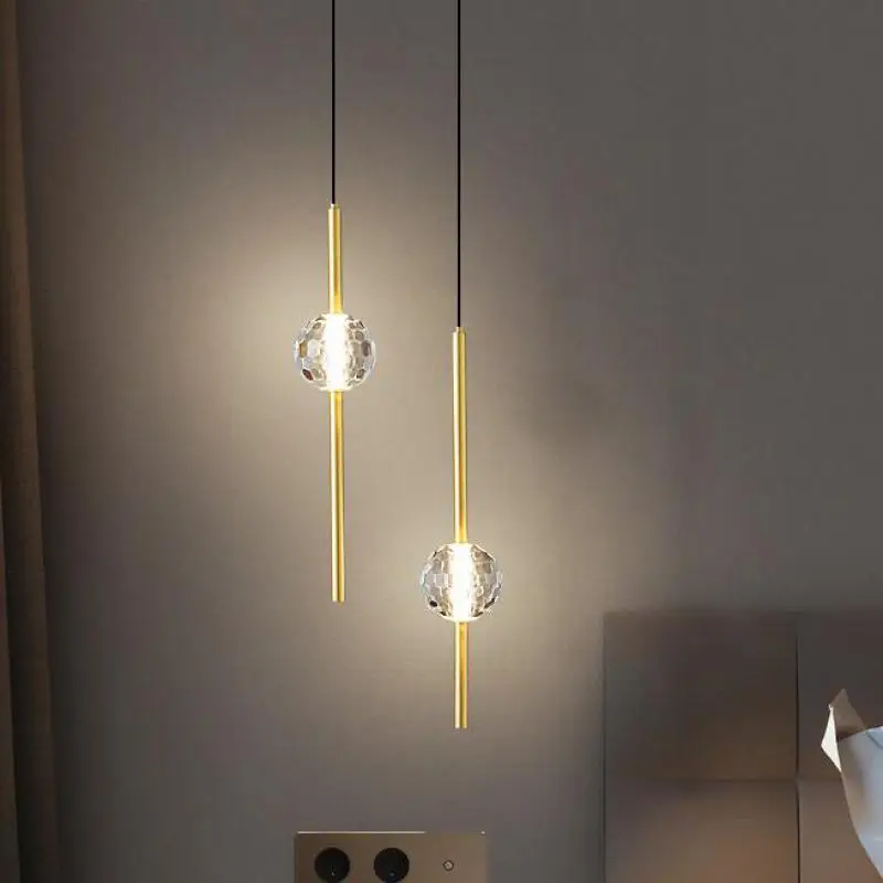Современная светодиодная люстра с хрустальным шариком для кухни лампа спальни