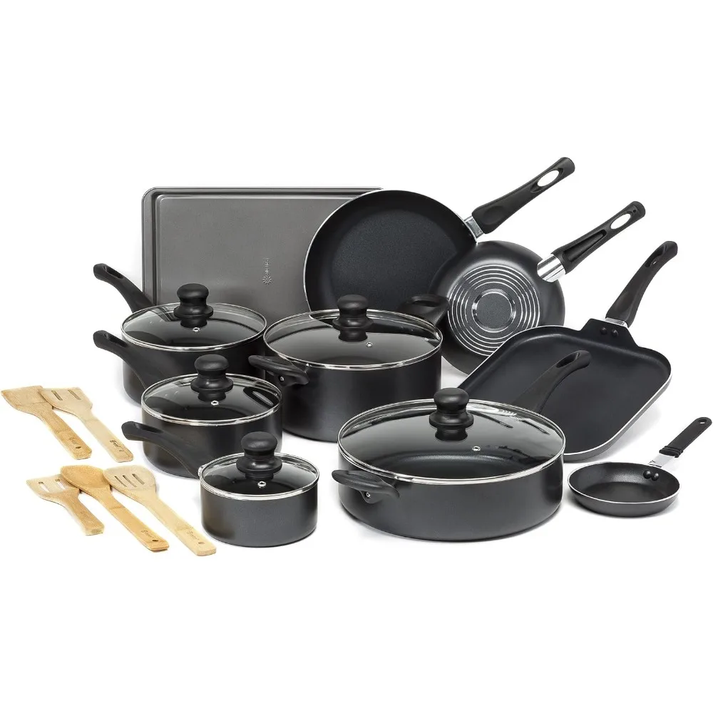 

Ecolution Easy Clean Nonstick Cookware Set, Dishwasher Safe Kitchen Pots and Pans Set, Comfort Grip Handle, Even Heating