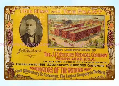 Идеи домашнего бара 1910-х годов J.R. WATKINS MEDICAL COMPANY Winona металлическая жестяная
