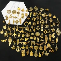 100pcslot zinc alloy antique gold mix charms pendant for diy bracelets necklace earring jewelry making findings accessories
