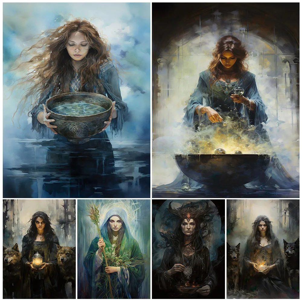 Cerridwen Danu Hecate самый яркий Морриган портрет художественный постер печать богини