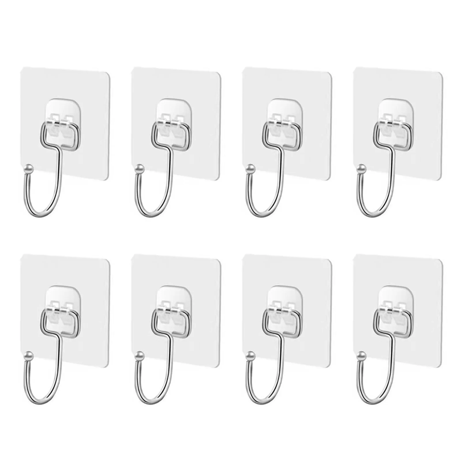 

8pcs Wall Mounted Hooks Nonslip Dampproof Wall Hooks for Wall Door Ceiling Mount
