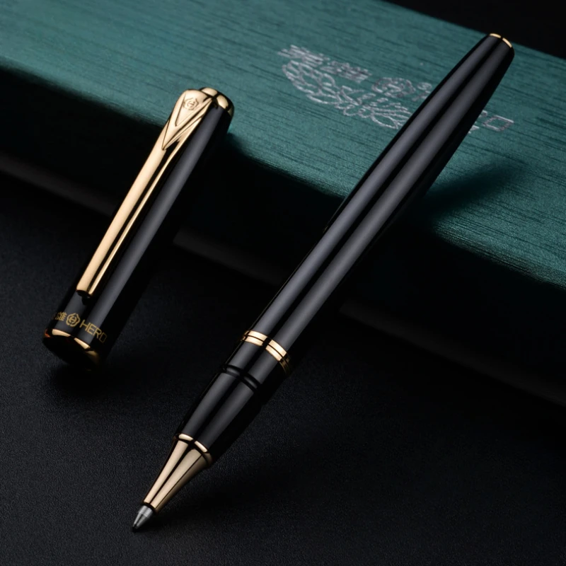 Hero 1079 черная металлическая/Золотая шариковая ручка с тонким наконечником 0 5 мм