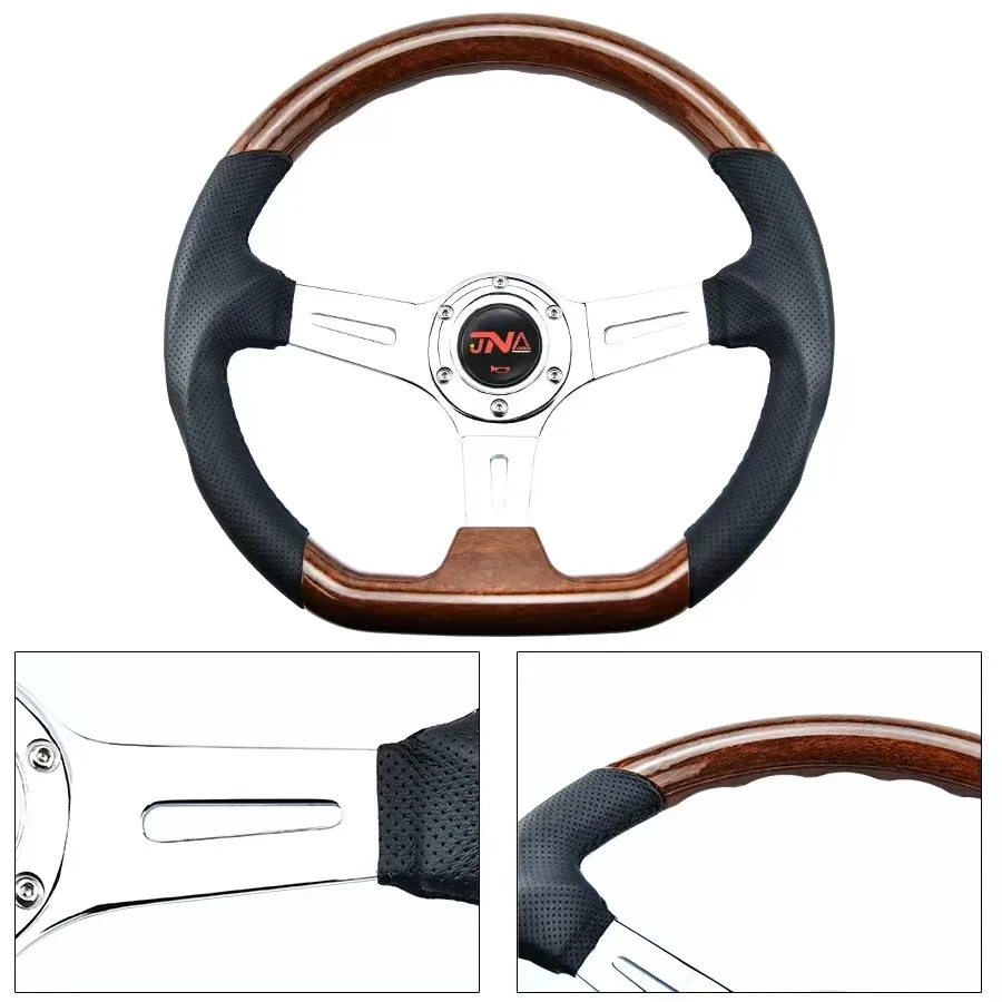 Классический винтажный спортивный деревянный руль 14 дюймов от WORMS кожаный