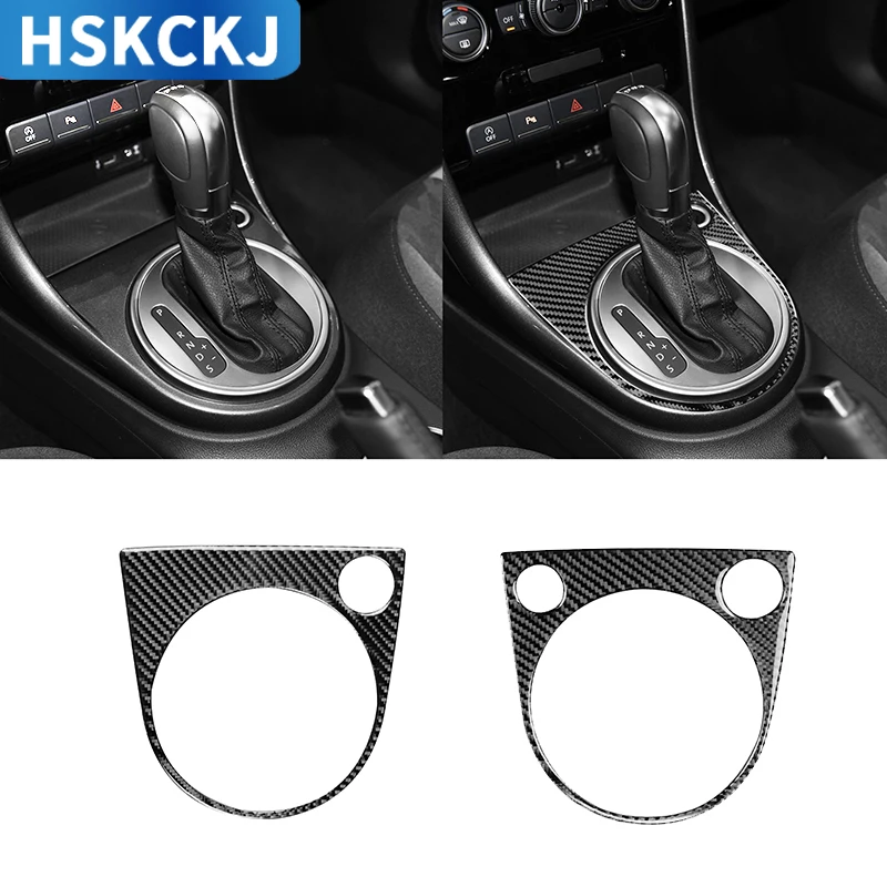 

Ручка рычага переключения передач, панель, рамка, отделка, наклейка из настоящего углеродного волокна для VW Beetle 2012-2019, аксессуары для стайли...