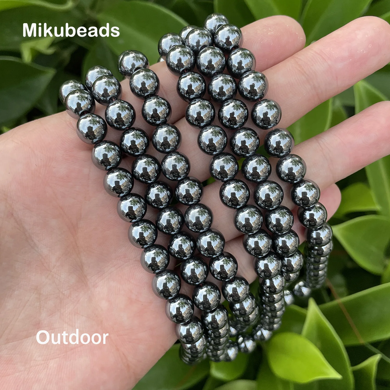 Гематитовые гладкие круглые свободные бусины для изготовления ювелирных