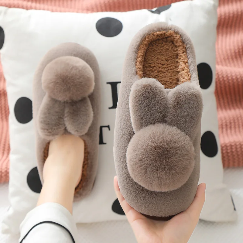 

Women Cotton Slippers Winter Slippers Cute rabbit pattern Winter Home Slides Floor Shoes Furry Slippers Mules Funny Slippers