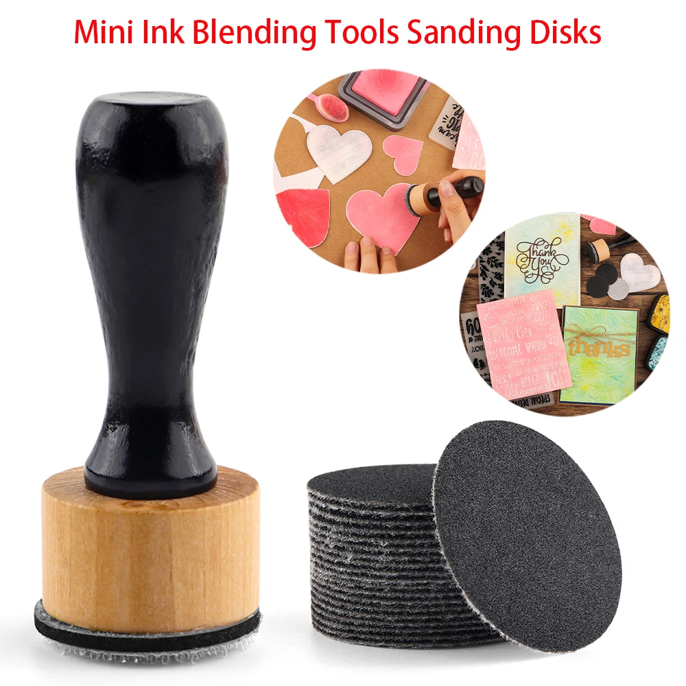 

Sanding Disks Replacement Tool Mini Ink Blending Tools Medium-Grit Sandpaper for Scrapbooking Craft Card Background Making Tools