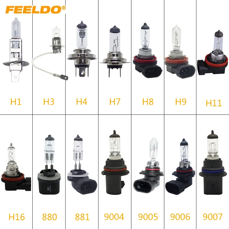 

FEELDO 14PCS Car H4 55W/100W 12V White FogLights HalogenBulb Car Headlight Bulbs Lamp Car Light Source Parking #HQ2861