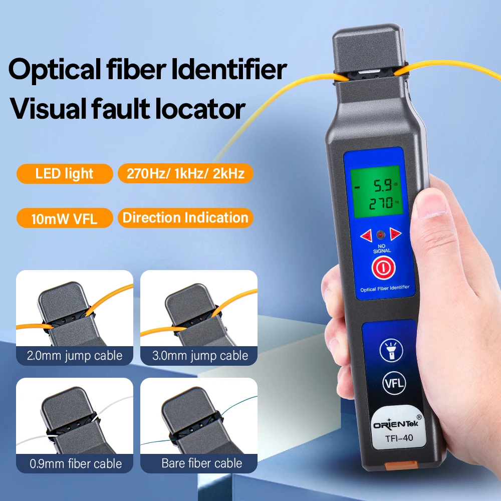 Free Ship Orientek Optical Fiber Identifier +VFL+ LED Light, Live Fiber Identifier Detector,Identificador de fibra óptica