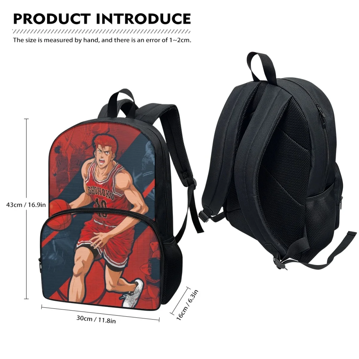 FORUDESIGNS Hot Blood Anime Basketball Designs Bookbags Students New 17 Inch   Schoolbags Versatile Practical Book Bags
