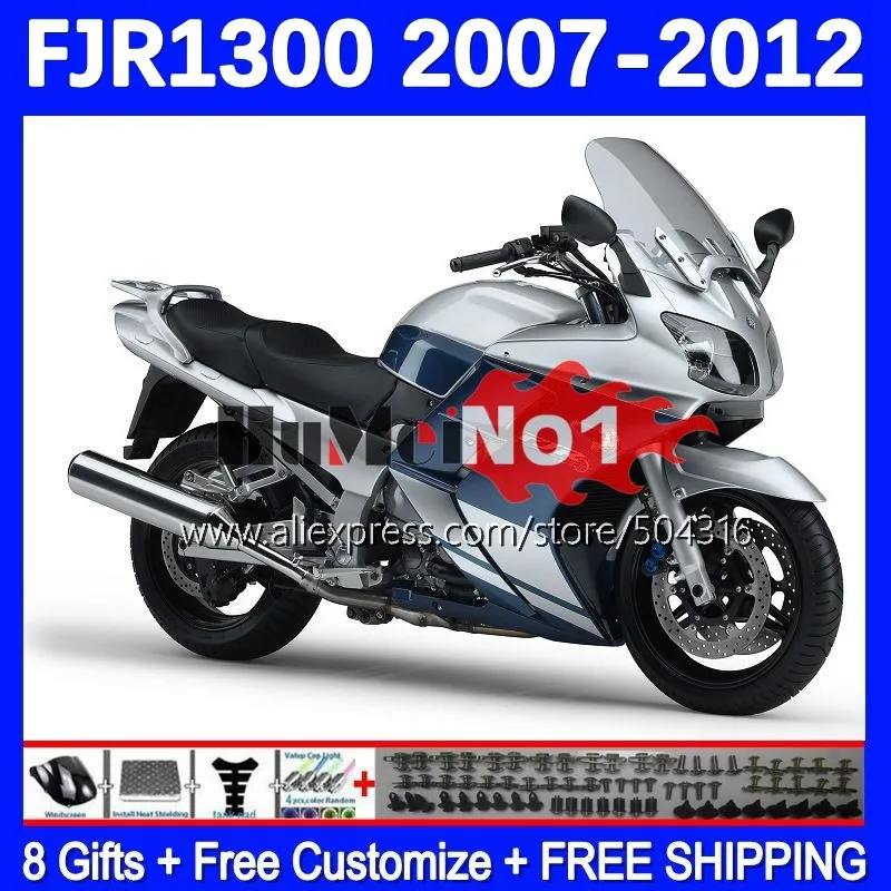 

FJR1300A For YAMAHA FJR-1300 FJR1300 07 08 09 10 11 12 159MC.23 FJR 1300 A C 2007 2008 2009 2010 2011 2012 Fairing Blue silver