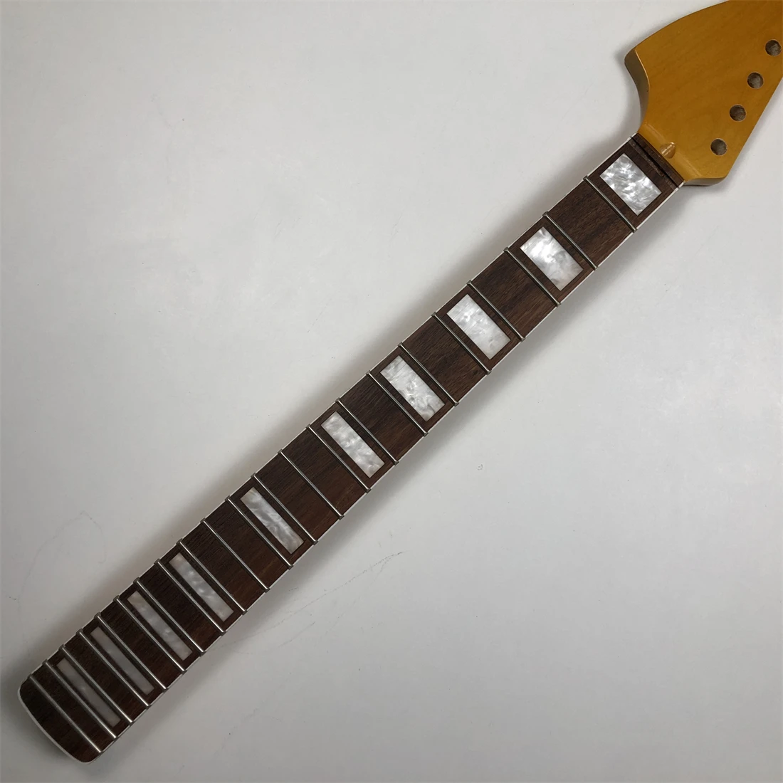 Left Hand Or (Reverse Head) Guitar Neck Maple 22 Frets 25.5Inch Rosewood Block Inlay Gloss DIY