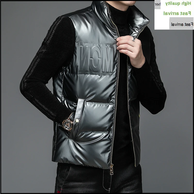 Collar Taoboo Black Stand Vests Man's Fashion Zipper Down Jackets Men's winter jacket Elegant Autumn Winter Short Vests puffer