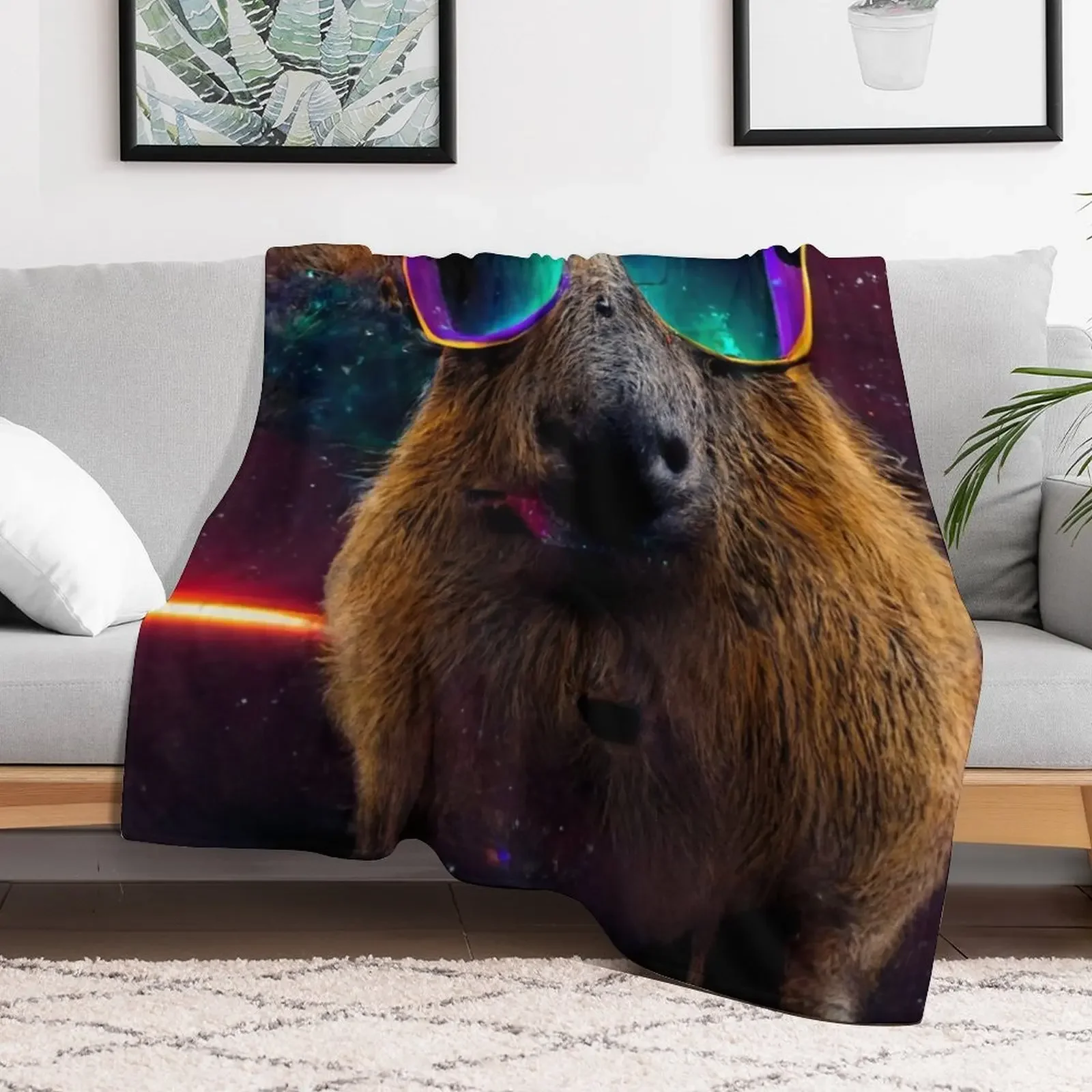 Ok I Pull Up Капибара с солнцезащитными очками плед