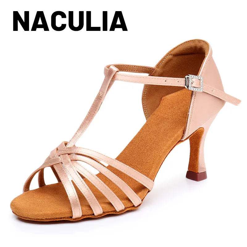 Professional Women Latin Dance Shoes fro Girls Ladies Soft Boots Ballroom Salsa Tango Dancing Shoes High Heeled 5.5/7.5/8.5CM