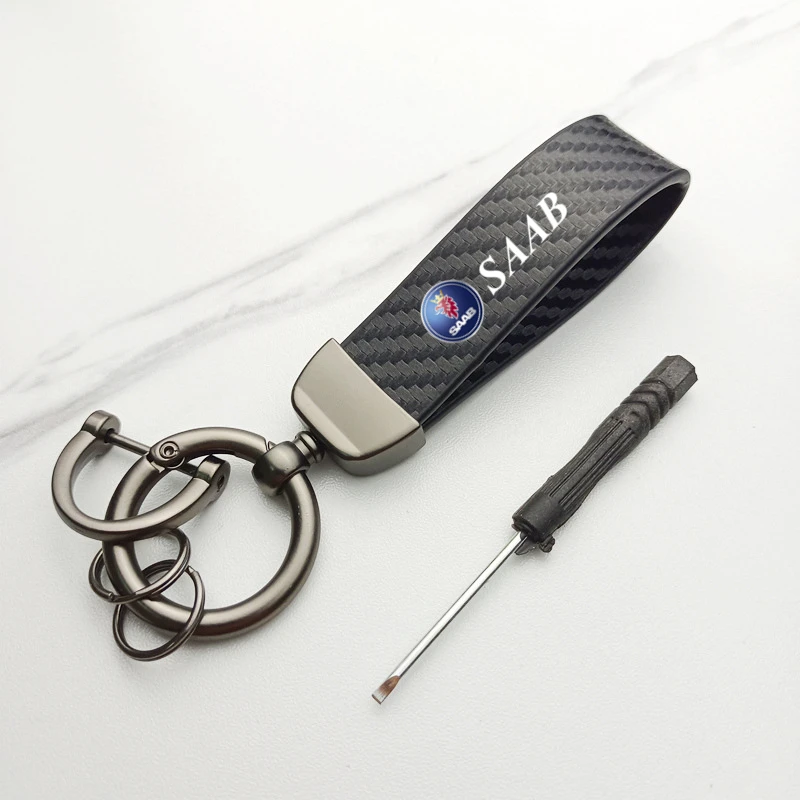 Новый модный автомобильный брелок из углеродного волокна и кожи для SAAB 03-10 Scania BJ