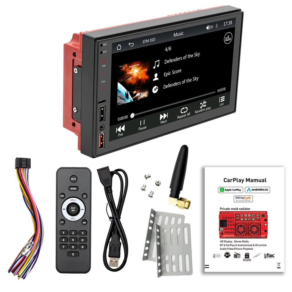 FS02C 2 Din CarPlay Car Radio Bluetooth Stereo Android-Auto Automotive MP5 Multimedia Player Handsfree USB Audio System Headunit FS02C 2 Din CarPlay Car Radio Bluetooth Stereo Android-Auto Automotive MP5 Multimedia Player Handsfree USB Audio System Headunit