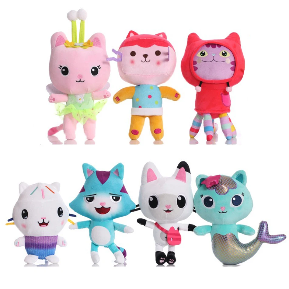 gabby dollhouse plush toys kawaii mercat cute stuffed animals mermaid cat doll house plushie dolls kids birthday christmas gifts free global shipping