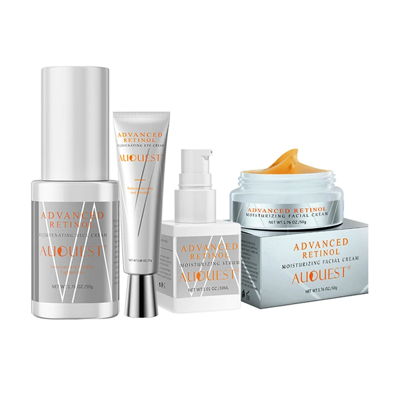 

AUQUEST Retinol Skin Care Set Anti-Wrinkle Cream Whitening Mosturizing for Dark Skin Serum Skincare Facial Product Kits 4PCS