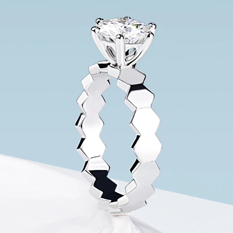 

Real 925 Sterling Silver Women's Ring Honeycomb Unique Trendy Classic Luxury Wedding Engagement Party Gift Fine Jewelry Cute