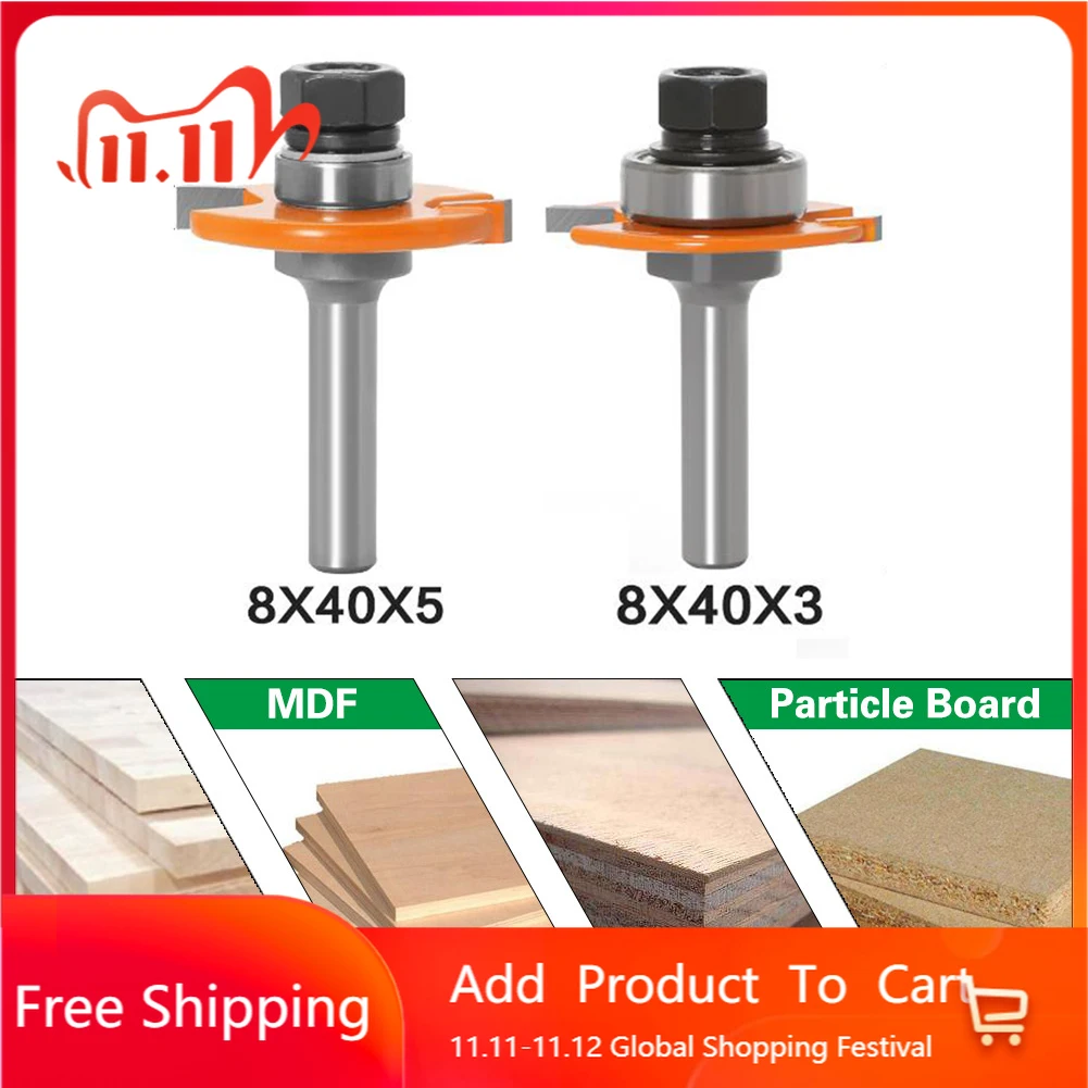 

8 handle Router Bit T-Type Woodworking Milling cutter Trimming machine