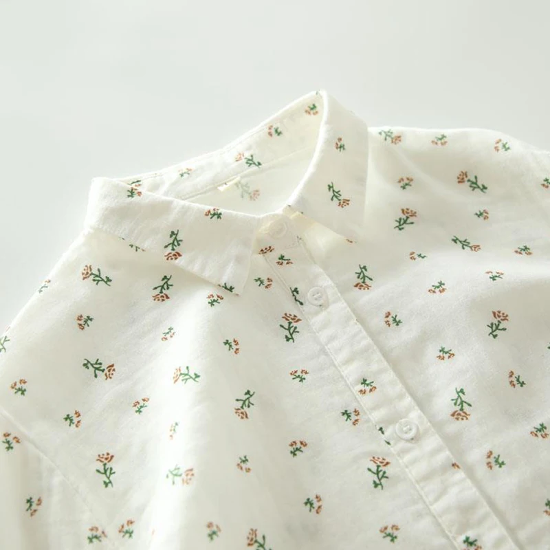 Новые весенне-осенние повседневные хлопковые топы женская одежда с цветочным