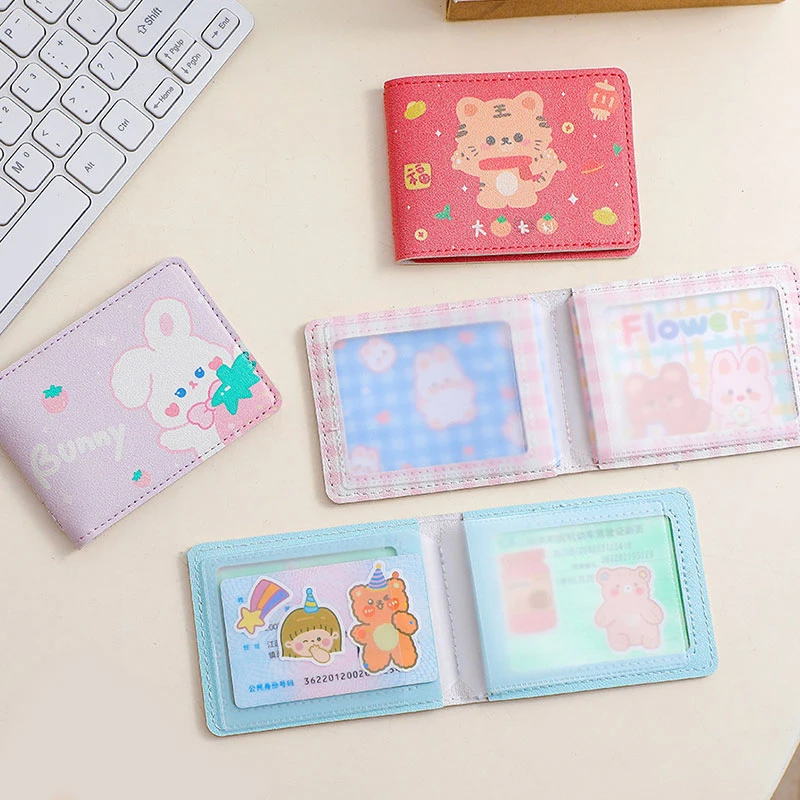 

Driver License Cover Cartoon Cute Tiger Rabbit Print Bank Card Holder Name Cards 2-card Slots Girls Simplicity Purse