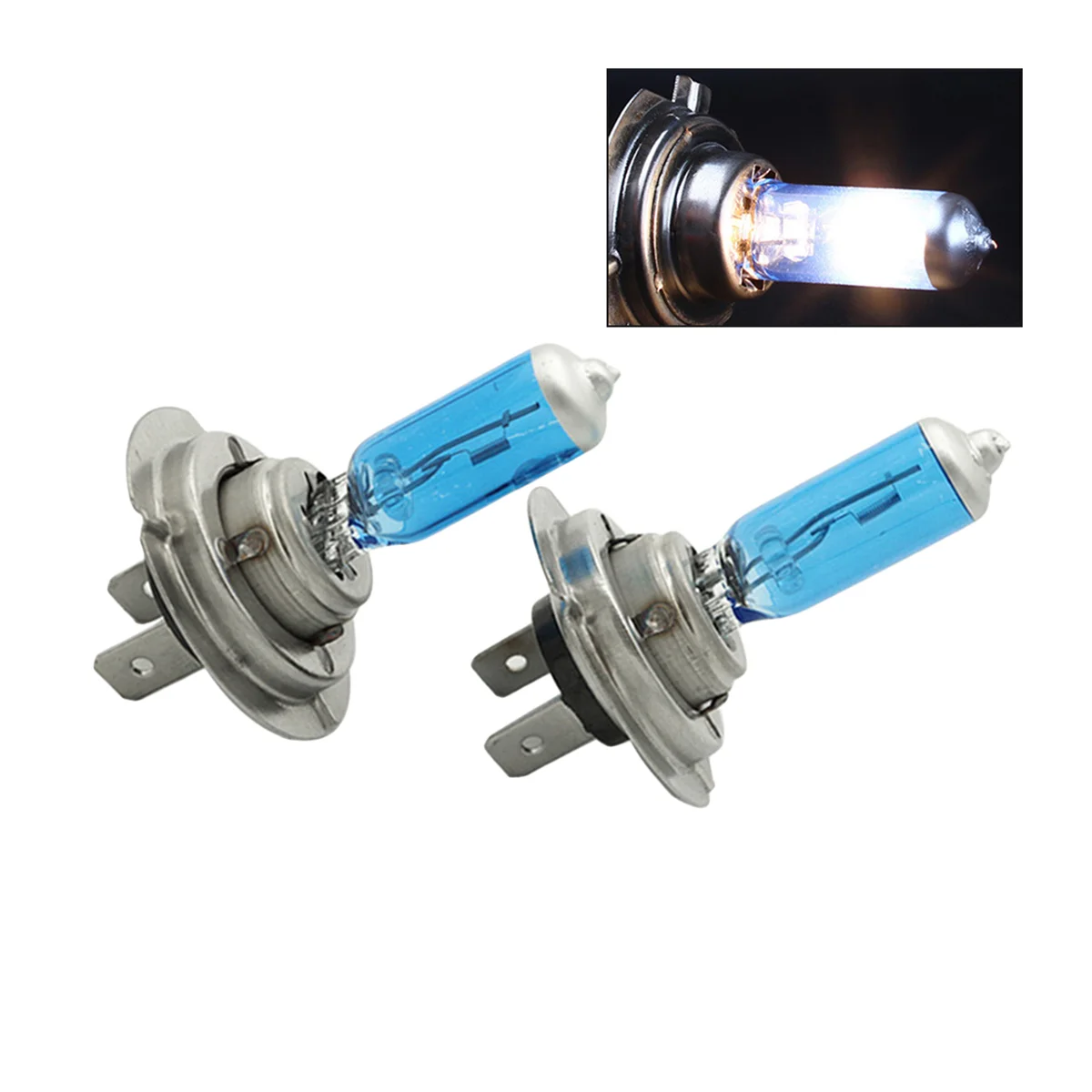 

2pcs H7 100W 12V 6000K Car Xenon Gas Halogen Headlight White Light Lamp Bulbs