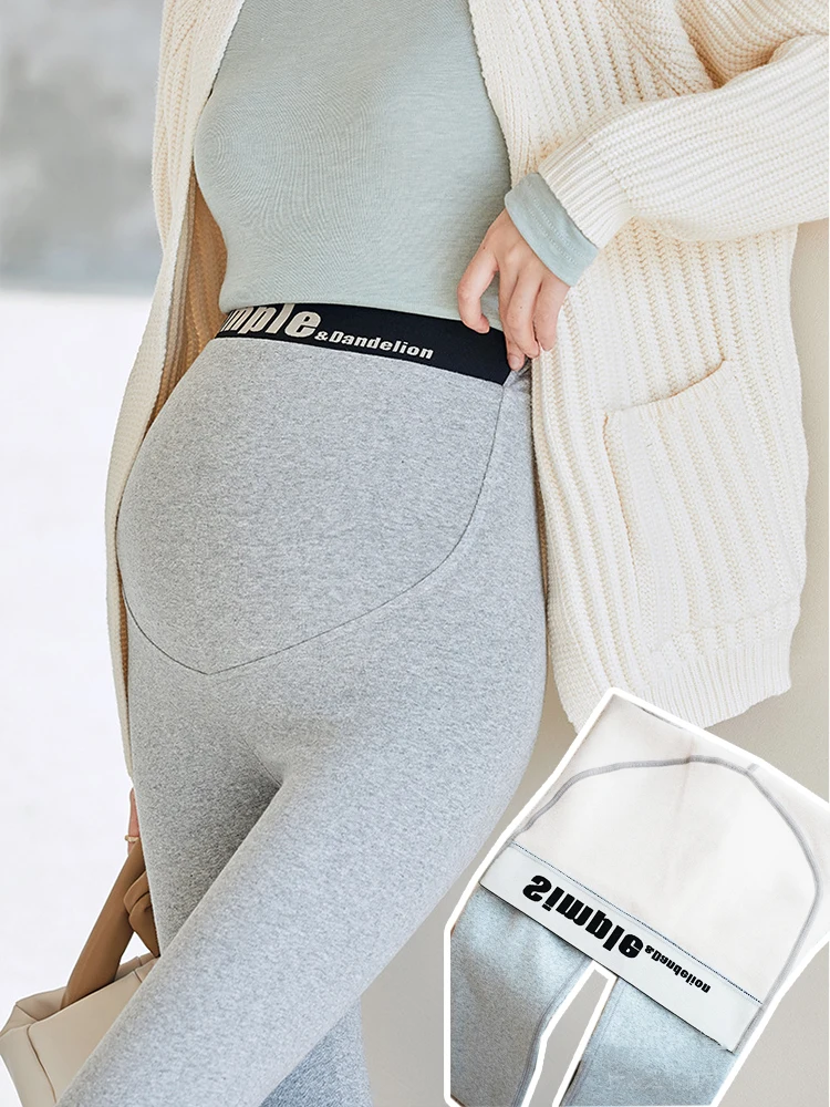 Winter Pregnancy Clothes Warm Pants for Pregnant Women Maternity Wear Fleece Leggings Short Plush Supporting Abdomen Tights enlarge