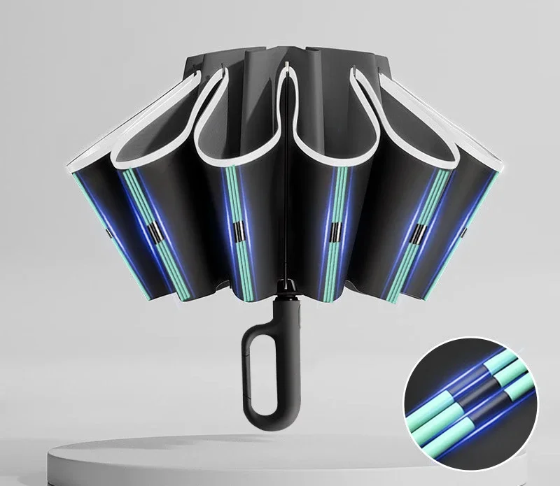 

Автоматически Складывающийся Зонт 60K С Пряжкой, Мужской И Женский Ветрозащитный Зонт С Защитой От Ультрафиолета