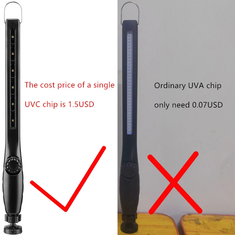 100% УФ-лампа для стерилизации перезаряжаемая домашняя портативная