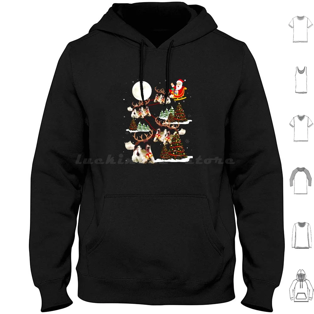 

English Springer Spaniel Christmas Tree Xmas Light Gift Hoodies Long Sleeve English Spaniel Christmas Christmas Trees