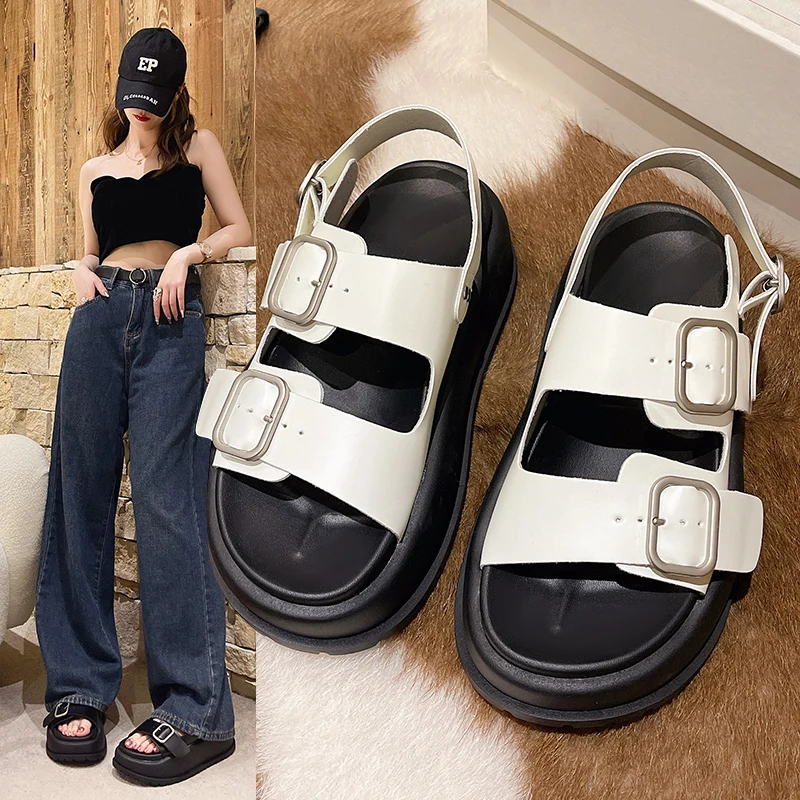 

Женские сандалии на толстой подошве, 2023, брендовые сандалии, летние сандалии, обувь для женщин, сандалии на платформе, женские босоножки