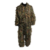 3d leaf camouflage clothing hunting clothes jacket pants hooded bionic ghillie suits for outdoor jungle sniper birdwatch set