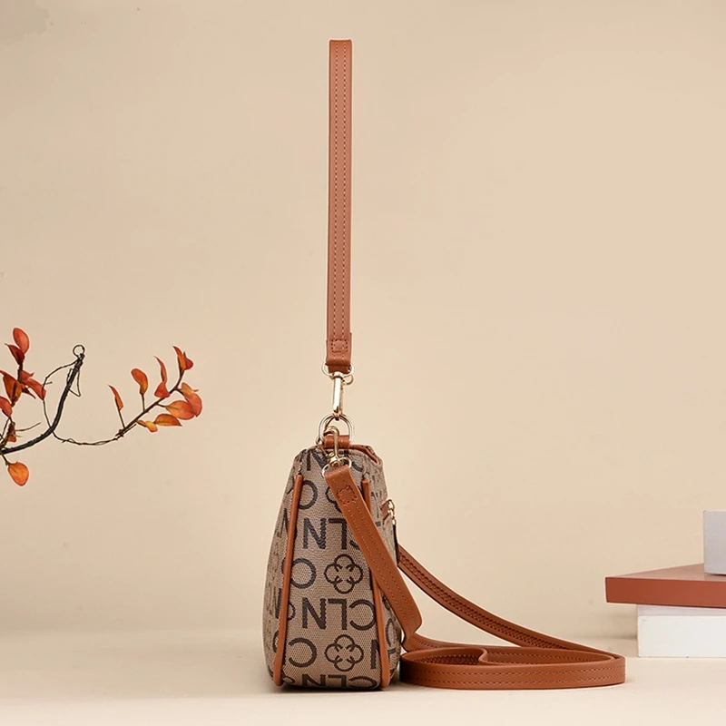 PU Leather Crossbody Bag Fashion Luxury Shoulder Bag for Women 2023 New Multifunction Female Bag Classical Letter Printing