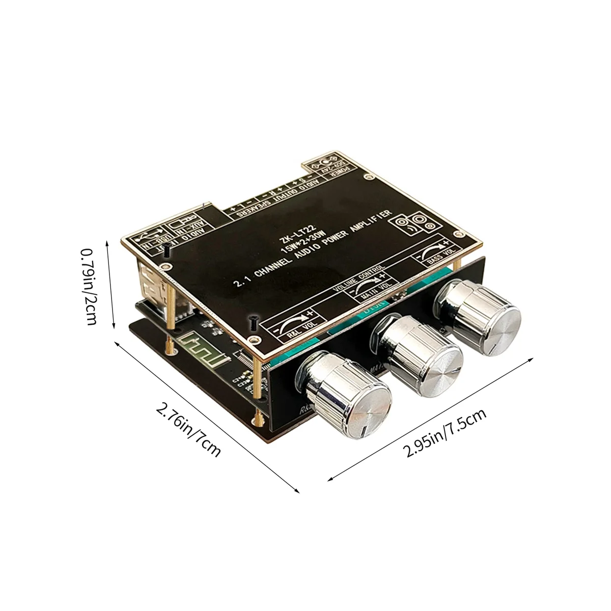ZK-LT22 5 1 Bluetooth Плата усилителя мощности двойная 15 Вт 2 канальная с сабвуфером 30 для