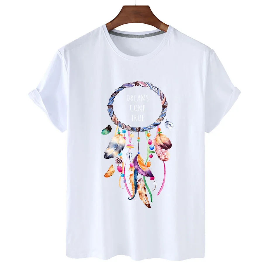

100% Cotton Wind Chime Print Basic T Shirt Ladies Summer 2022 Trend Casual T Shirt Women Unisex Short Sleeve T Shirt Women S-4XL