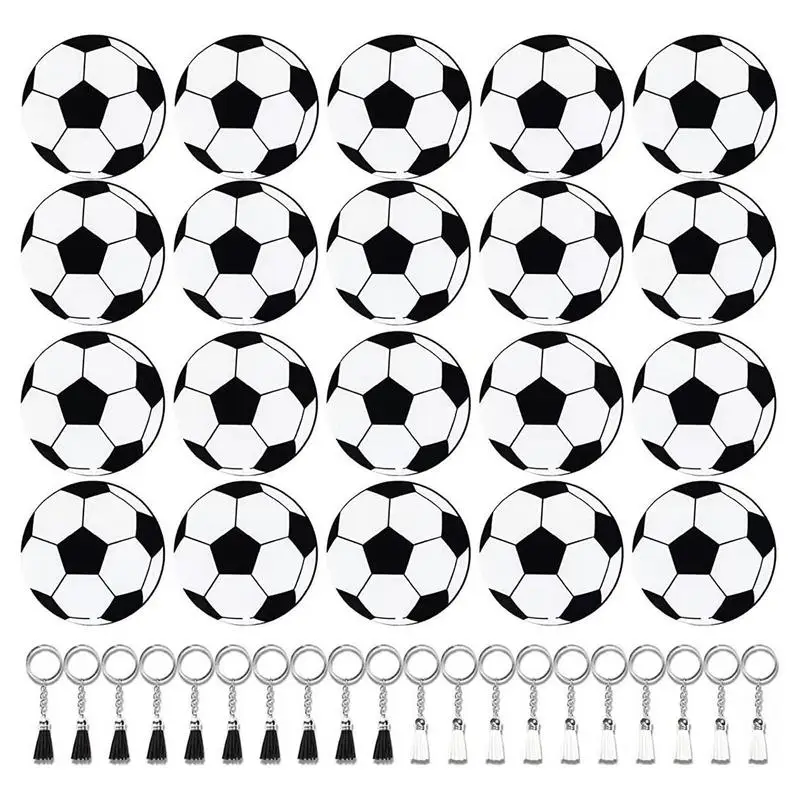 

Soccer Keychain Party Favors 80pcs Acrylic Mini Sports Ball Keychains Football Sports Keychain For Car Keys Backpack Decoration